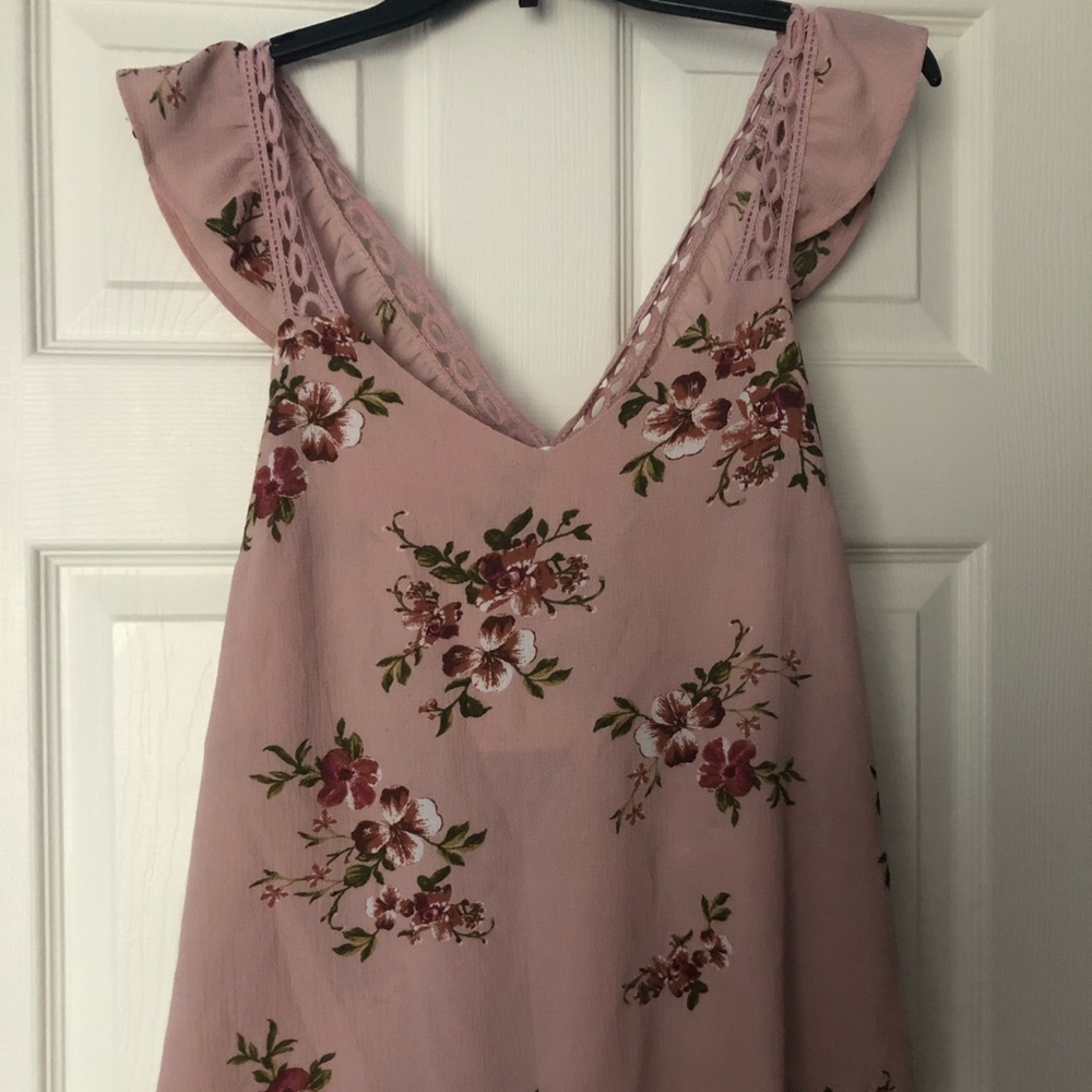 pink floral tank top
